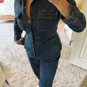 Denim Slim Coverall Jumpsuit